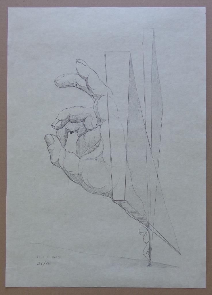FELIX DE BOECK / HAND / ZW-W LITHO / 45x32cm, Ophalen of Verzenden