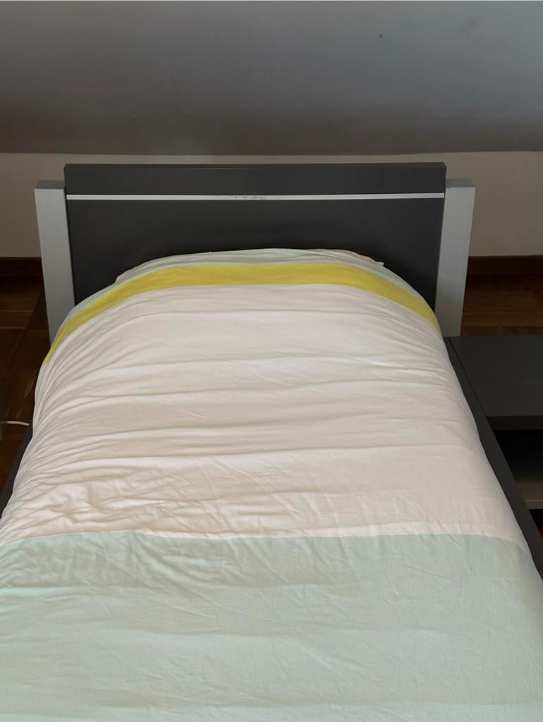 Slaapkamer grijs RECOR NITRO, Ophalen, Verstelbaar, 90 cm, Eenpersoons