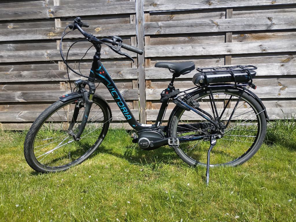 Elektrische fiets Victoria blauw-zwart, Fietsen en Brommers, Elektrische fietsen, Gebruikt, Overige merken, Minder dan 47 cm, 50 km per accu of meer