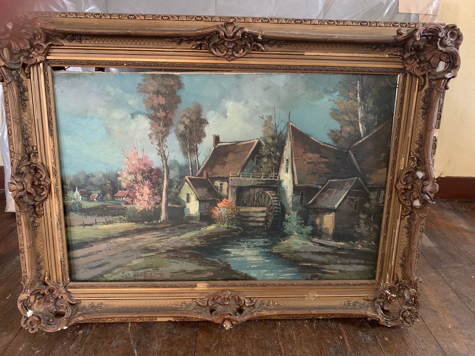 Schilderij w Hoesen, Ophalen, Klassiek, Landschap