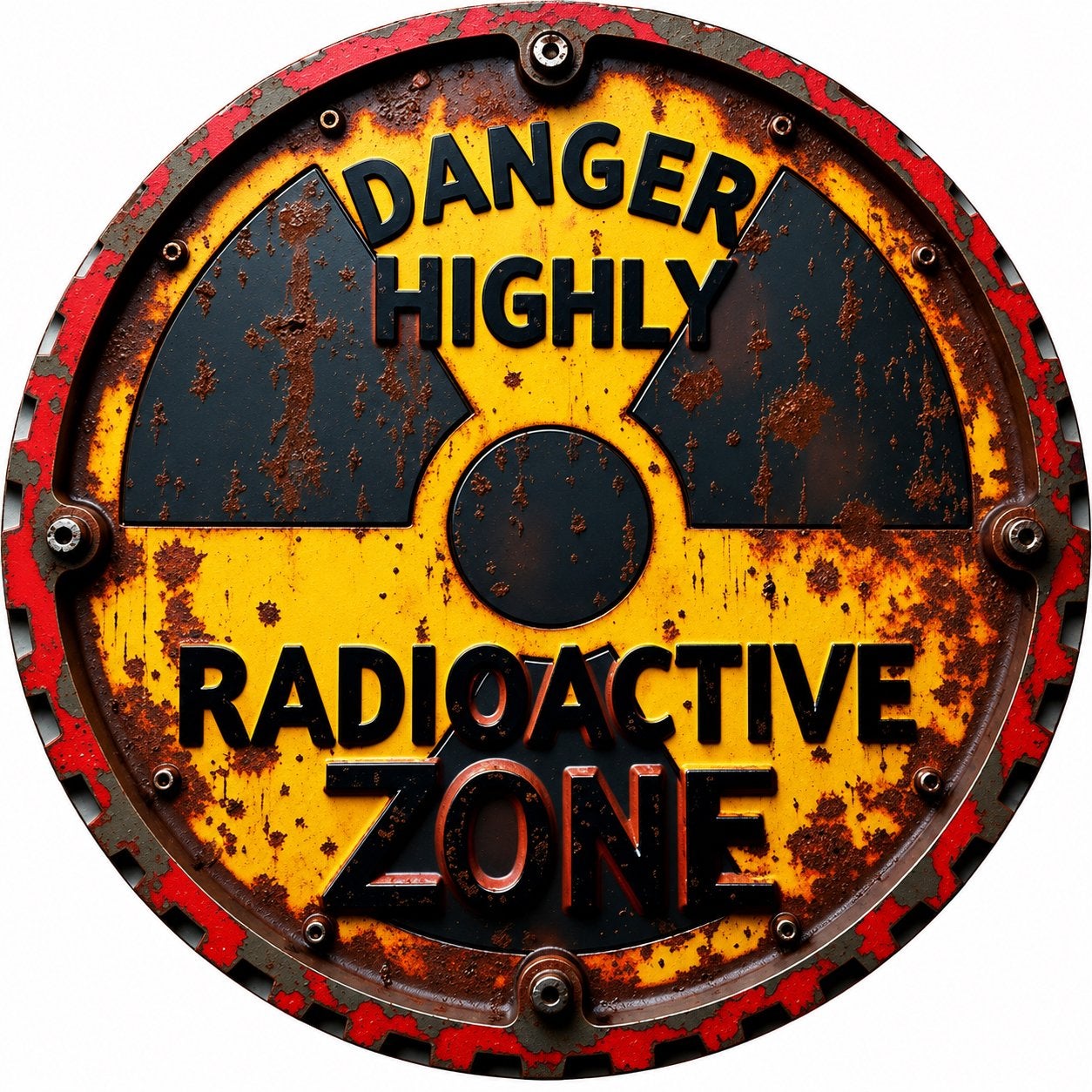 Metalen reclamebord Radioactive zone - retro vintage mancave, Ophalen of Verzenden, Nieuw, Reclamebord