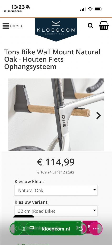 Tons Bike Houten Fiets Ophangsysteem, Ophalen, Nieuw, Overige merken