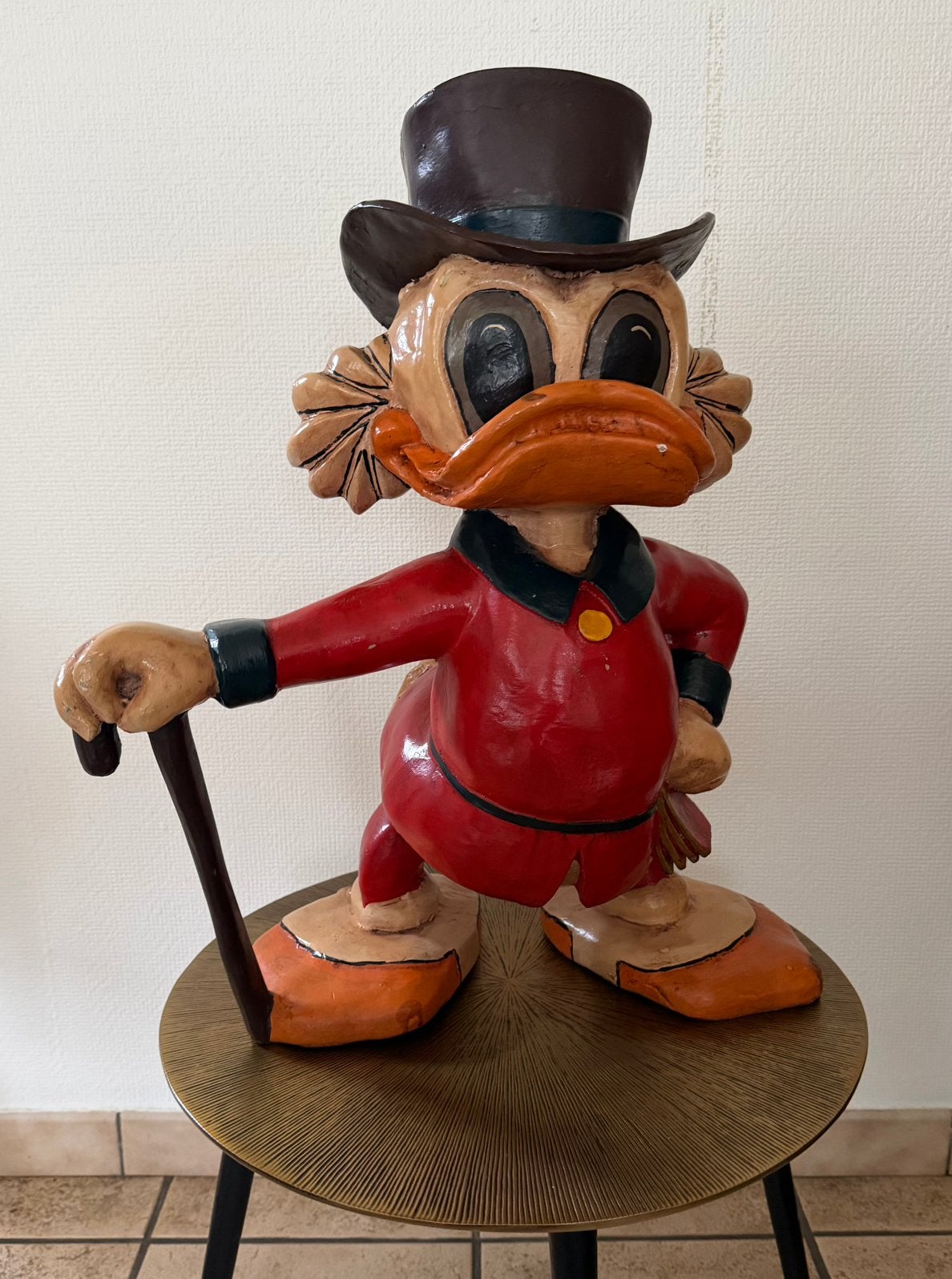 Zeldzaam Groot Origineel Dagobert Duck Beeld, Ophalen, Donald Duck, Zo goed als nieuw, Beeldje of Figuurtje