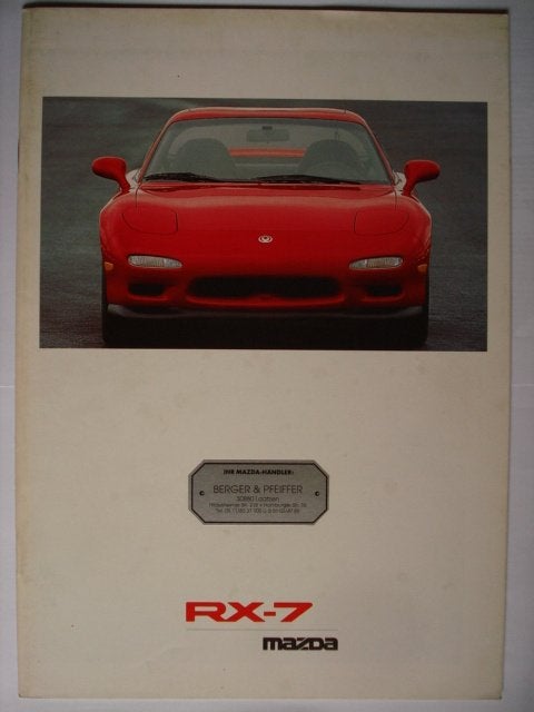 Mazda RX-7 1994 Brochure Catalogue Prospekt, Verzenden, Gelezen, Mazda