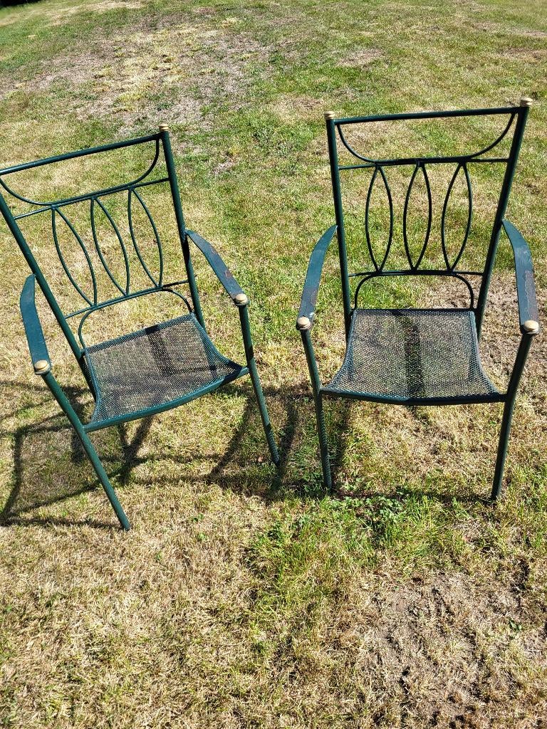 Tuinstoelen  2 stuks, Tuin en Terras, Ophalen, Gebruikt, Metaal, Stapelbaar