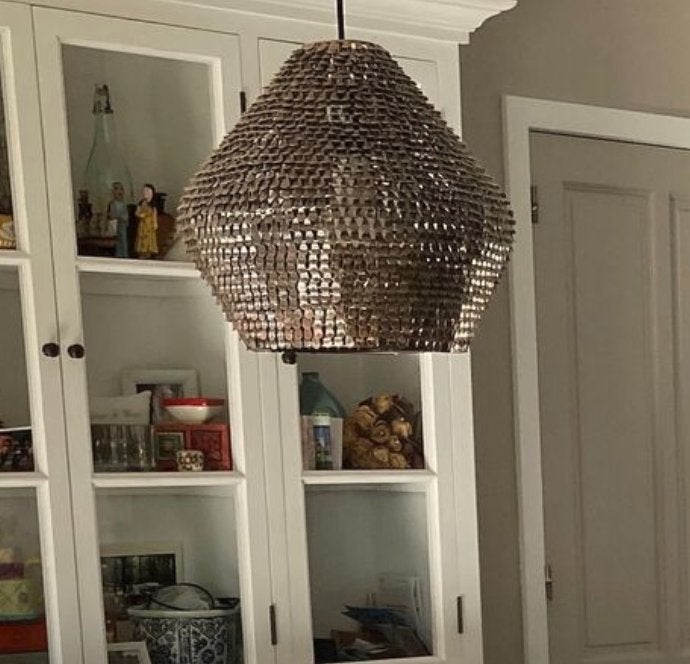 Design Hanglamp 'Muntstukken', Ophalen, Zo goed als nieuw, Metaal, E27 (groot)