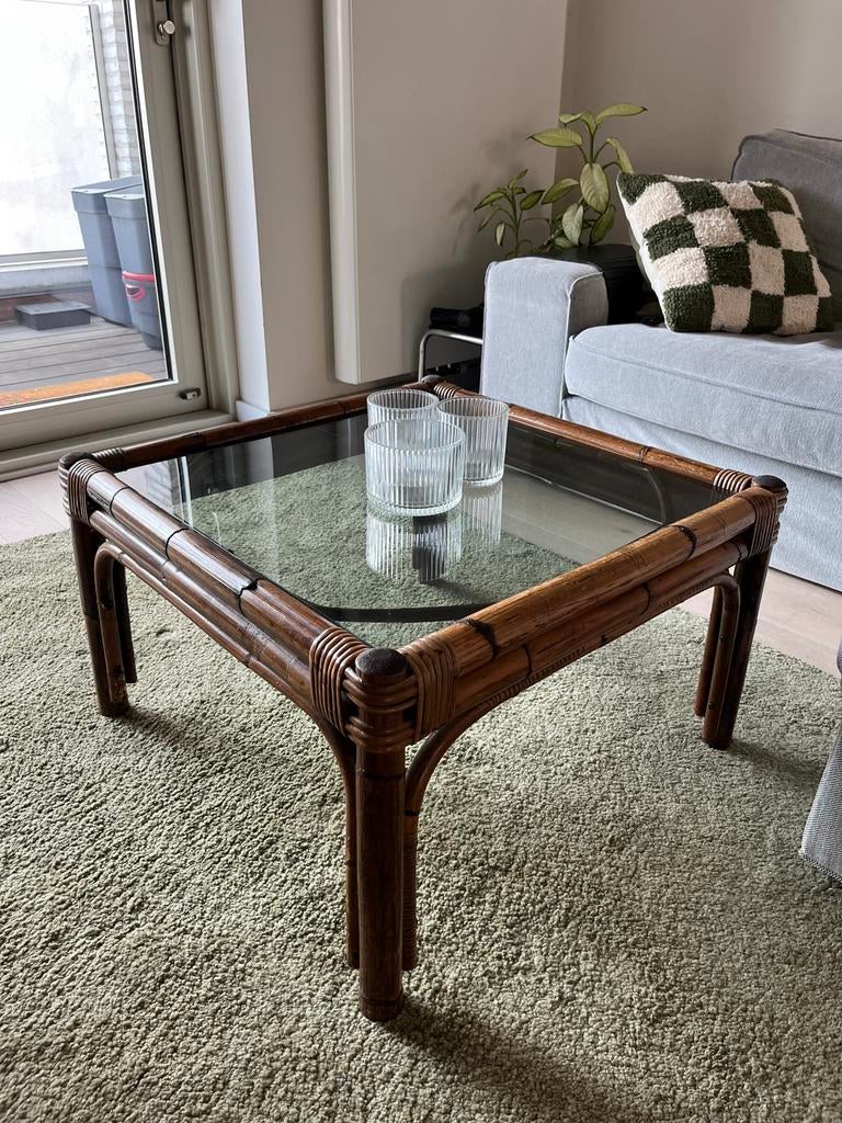 Vintage rotan salontafel, Enlèvement, Comme neuf