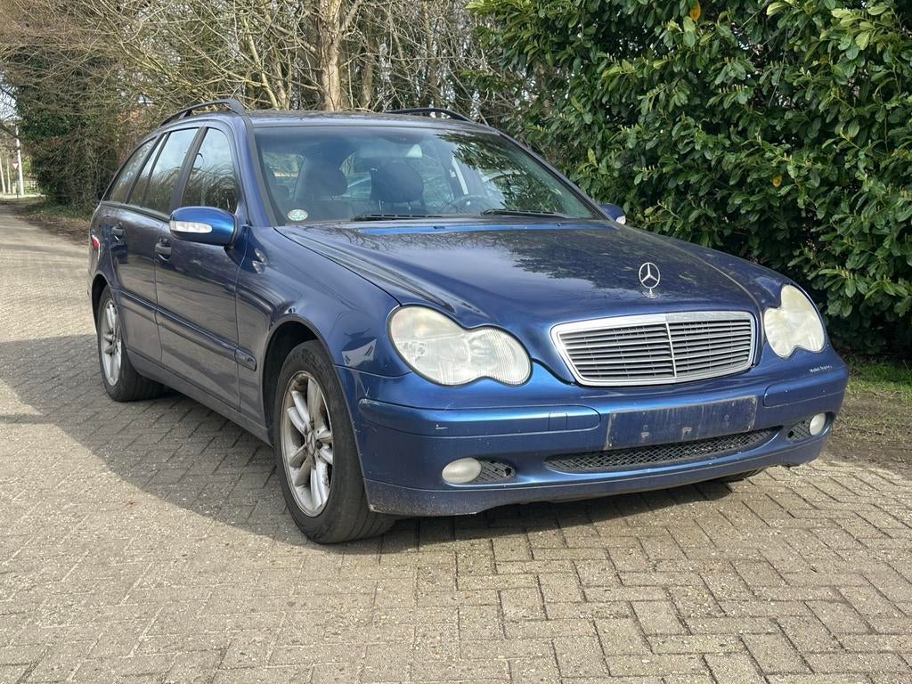 Mercedes c200 Cdi 2004 belgisch voertuig start en rijdt expo, Auto's, Zwart, Blauw, Bedrijf, 5 deurs