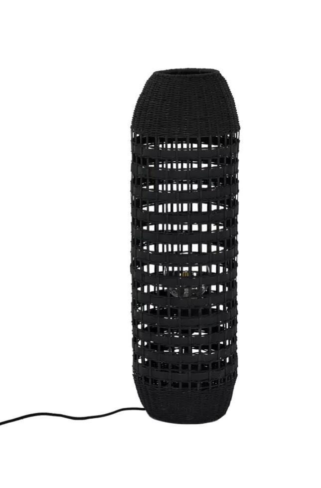 Pomax ROTA Vloerlamp – Nieuw in doos – Rotan zwart – 70 cm, Huis en Inrichting, Ophalen, Boho japandi modern, Minder dan 100 cm