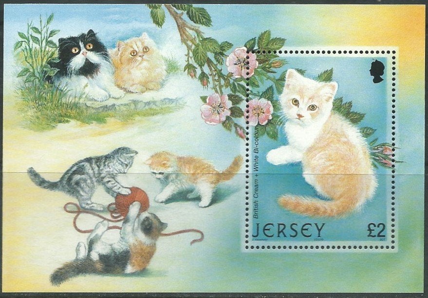 JERSEY 2002 Katten Blokje, Michel: Block 34, Postfris., Verzenden, Postfris, Dier of Natuur