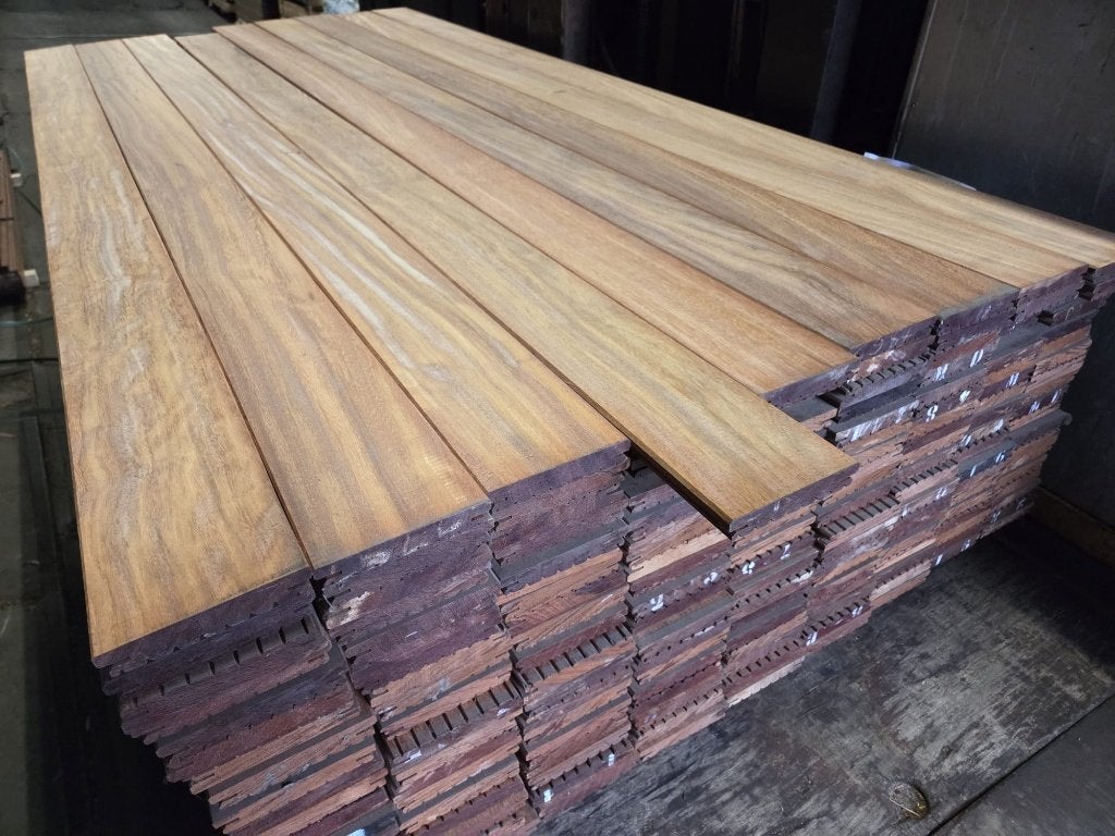 3 paquets de lames de terrasse Tali 20x120 mm système clips, Neuf, Bois dur, 250 cm ou plus, Enlèvement ou Envoi