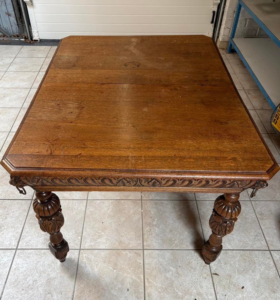 Gratis: antieke tafel en zes stoelen, Antiek en Kunst, Ophalen