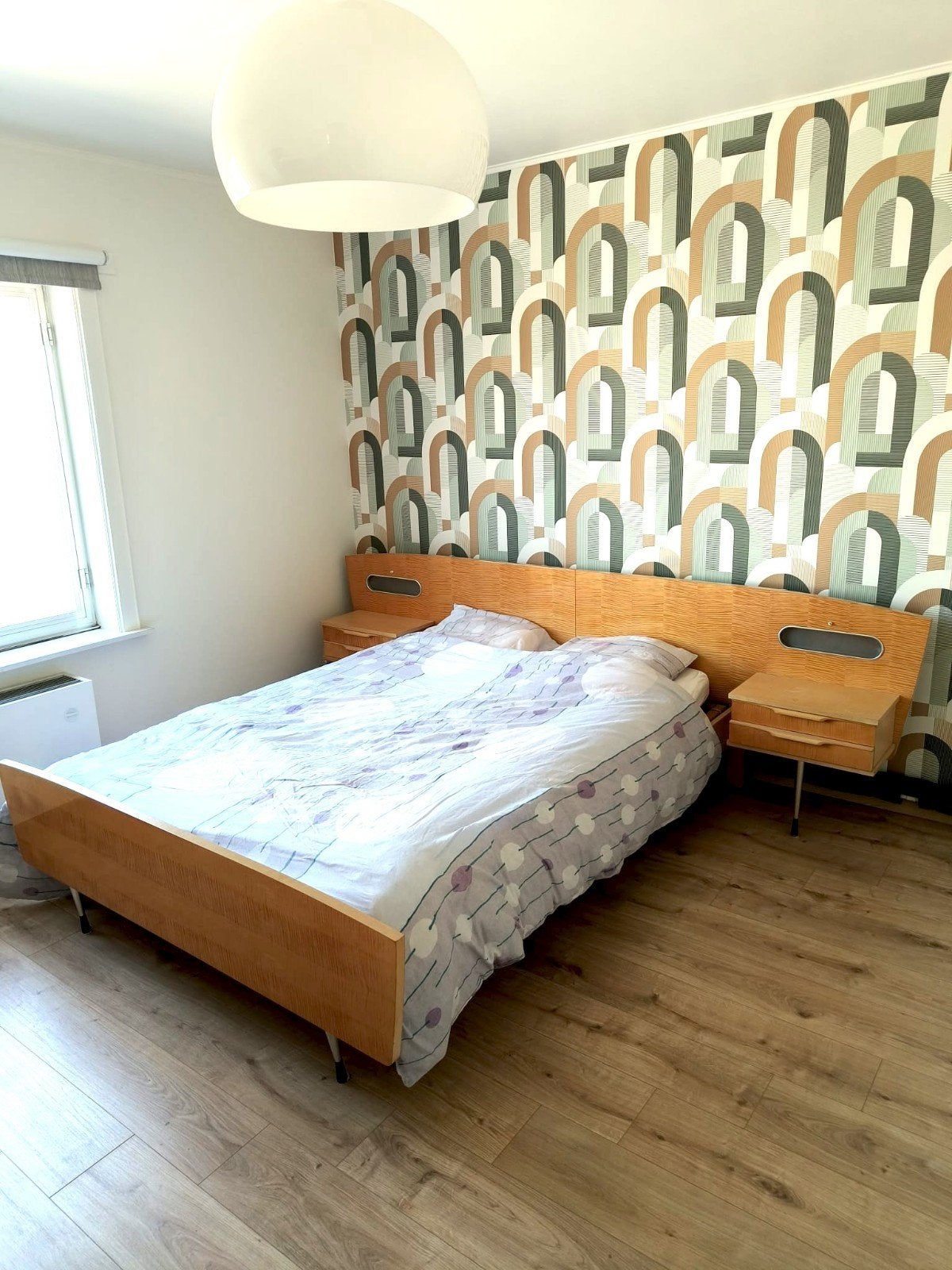 Vintage 2 persoonsbed, Ophalen, 210 cm
