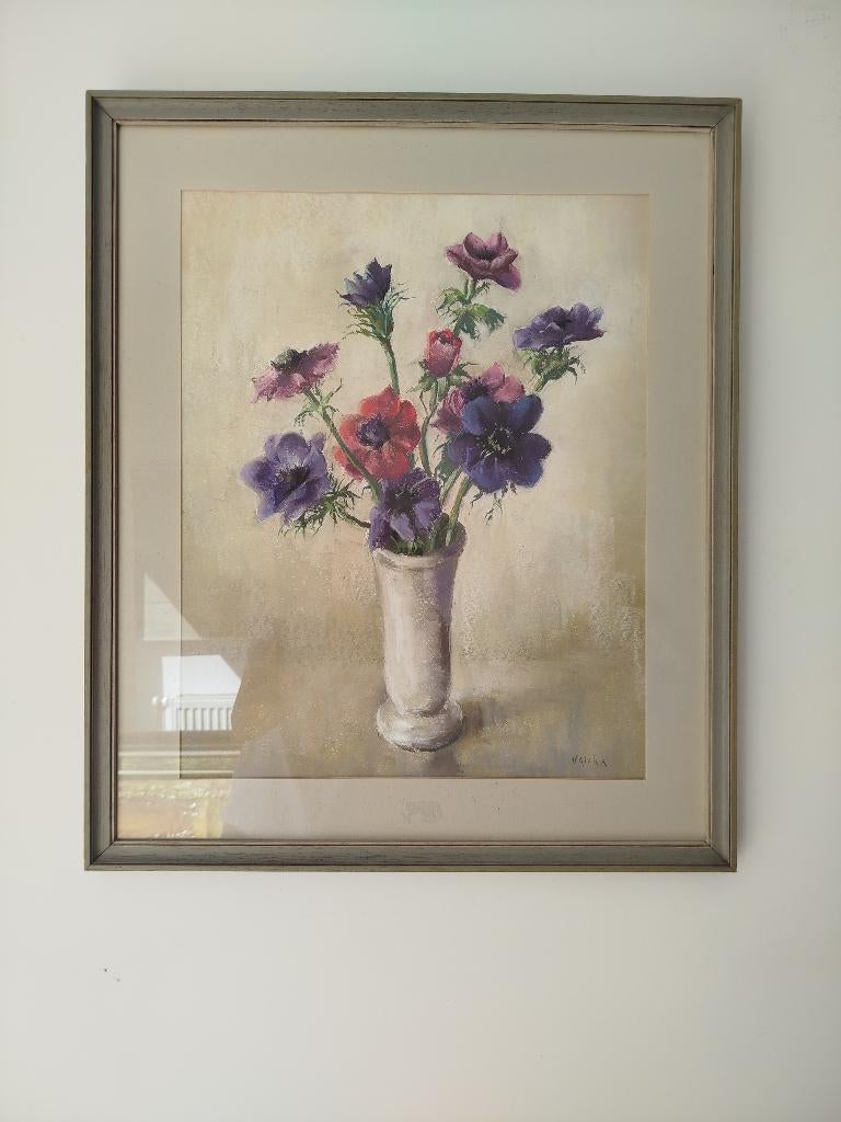 Petrus Valckx Originele Gouache Anemonen Collectie Van Jole, Antiek en Kunst, Ophalen of Verzenden