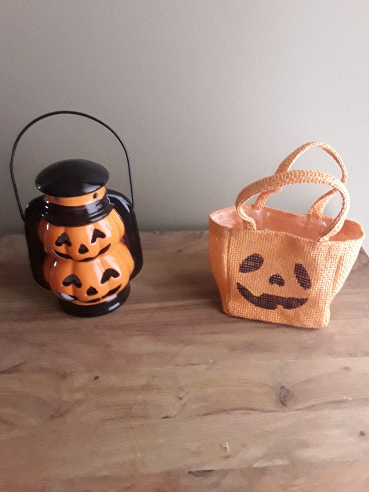 mooie Halloween lantaarn met licht en plantenzakje, Ophalen of Verzenden