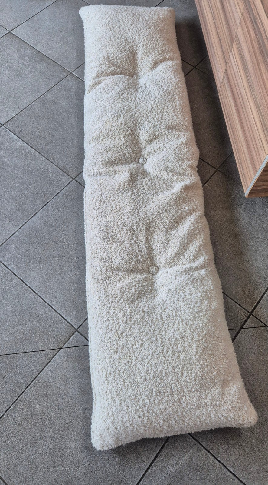 Grand coussin en peluche blanc, Enlèvement, Coussin de lounge, Blanc, Rectangulaire