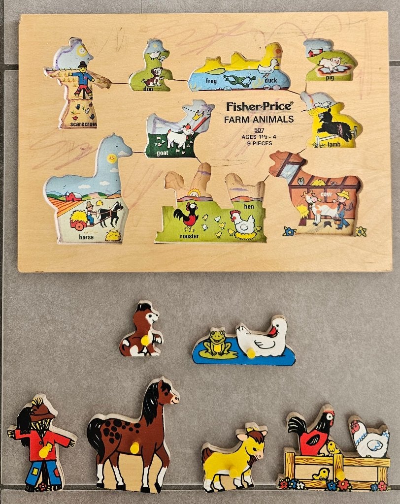 Puzzle Fisher Price 507 Animaux de la Ferme, Enlèvement, Utilisé, Autres types
