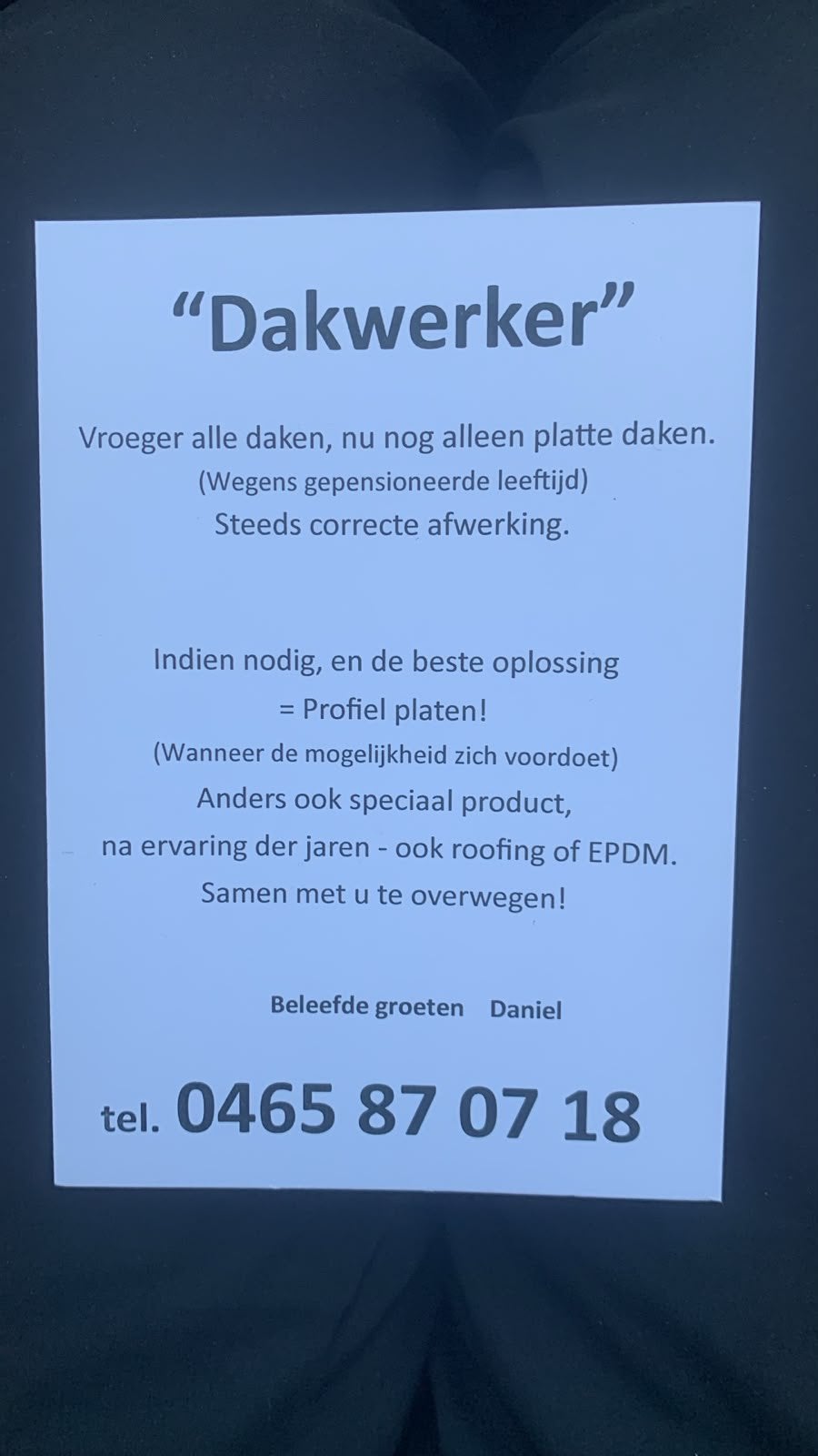 Dakwerker, Télécoms, Enlèvement ou Envoi, Comme neuf