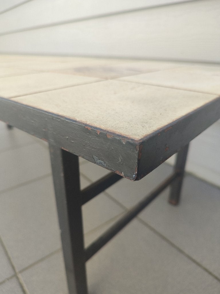 Vintage Salontafel - keramiek/ metaal, Huis en Inrichting, Ophalen, Metaal