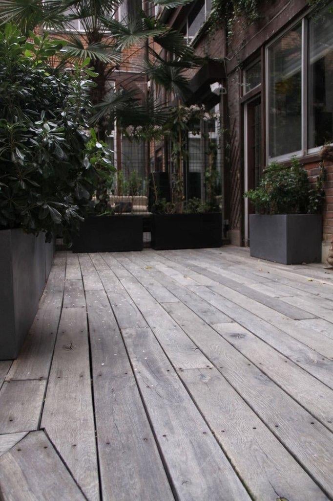 PLANCHES D'ÉCHAFAUDAGE, TERRASSE, GRISES, STABILISÉES, Enlèvement