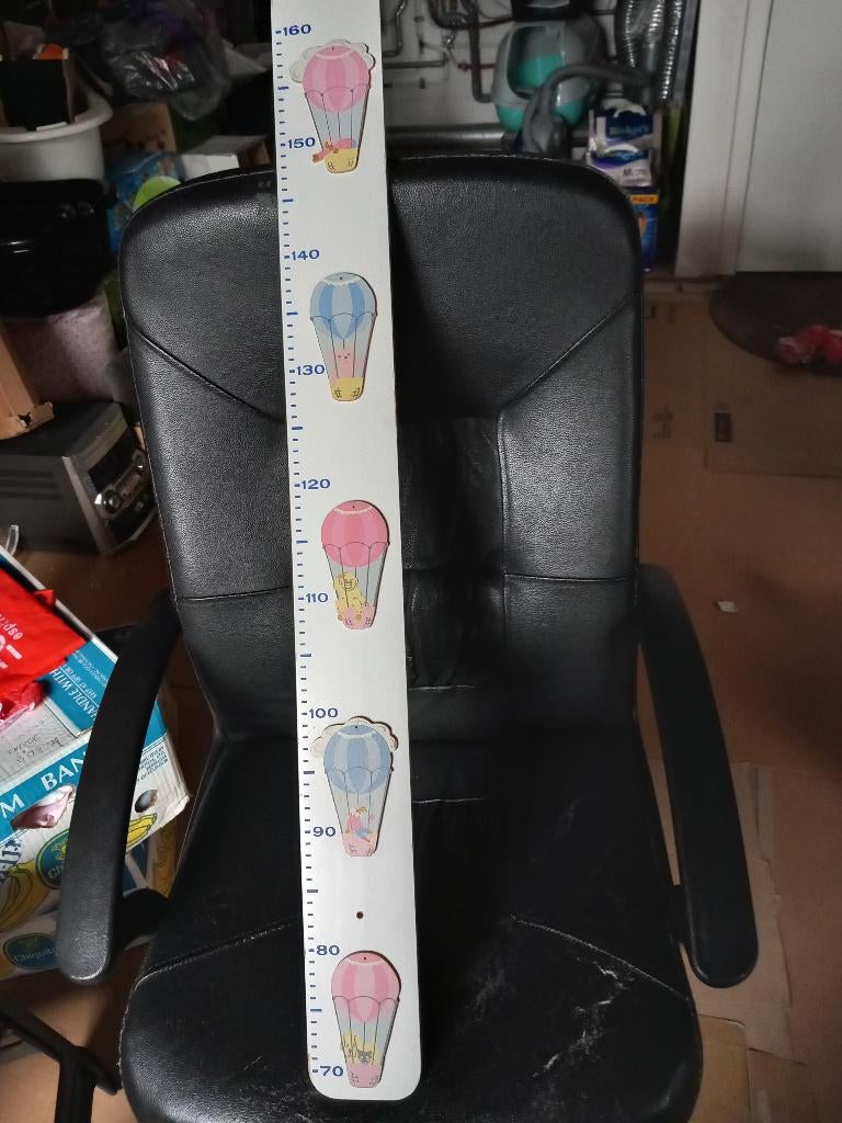 Houten groeimeter luchtballonnen, Ophalen, Gebruikt, Wanddecoratie