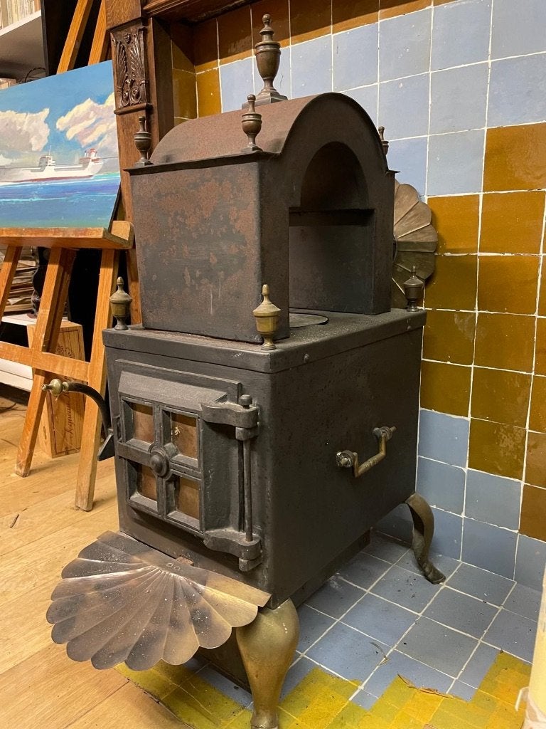 Poêle à bois ancien, Enlèvement, Utilisé, Bois, Autoportant