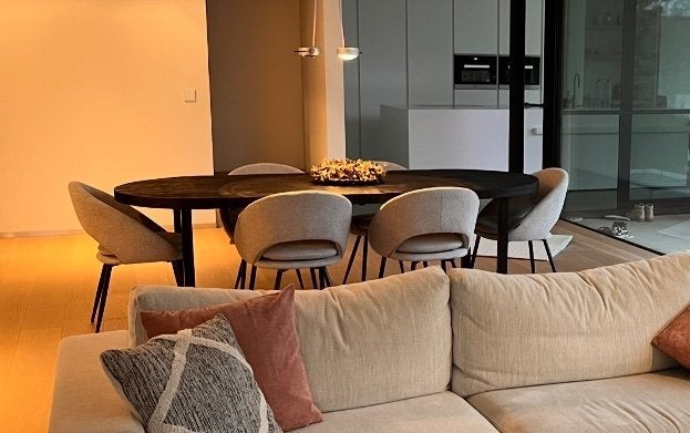 Eetkamertafel, Huis en Inrichting, Tafels | Eettafels, Ophalen, 200 cm of meer, 50 tot 100 cm, Zo goed als nieuw