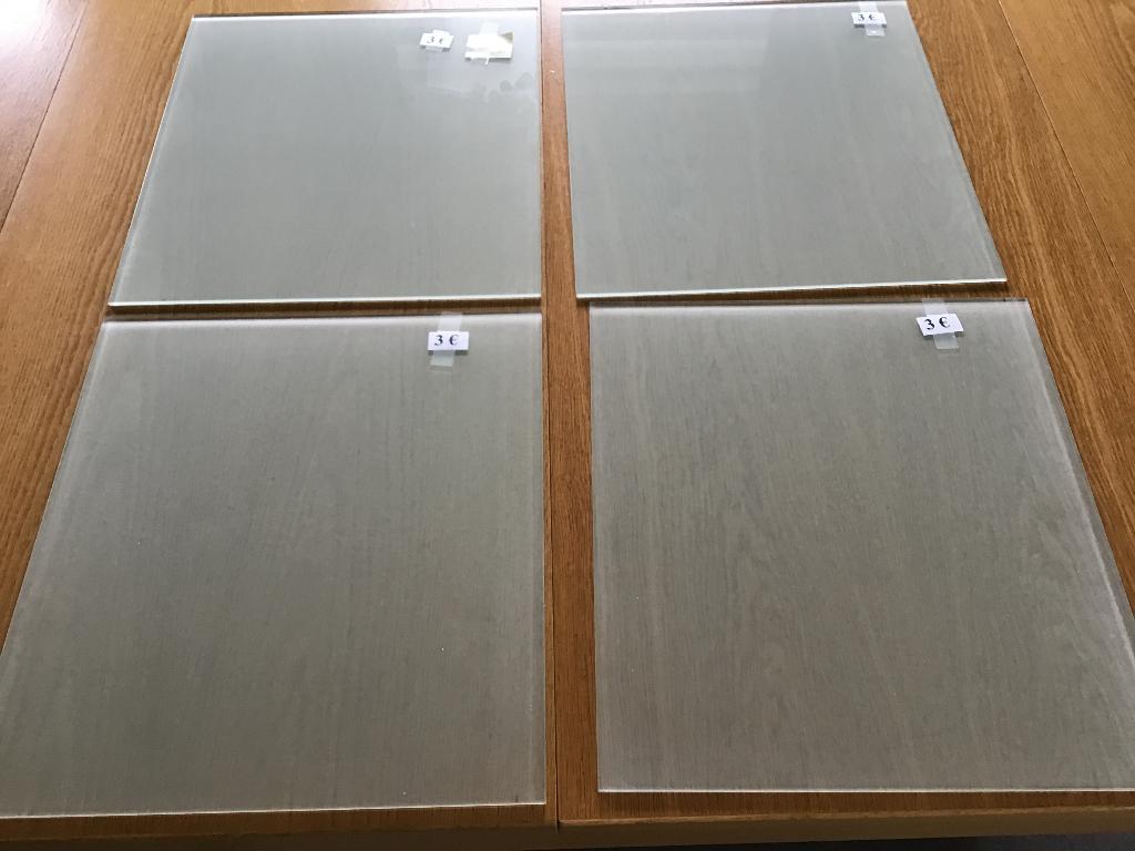 4 glazen legborden van 43 cm op 39 cm en andere, Huis en Inrichting, Woonaccessoires | Wandplanken en Boekenplanken, Ophalen of Verzenden