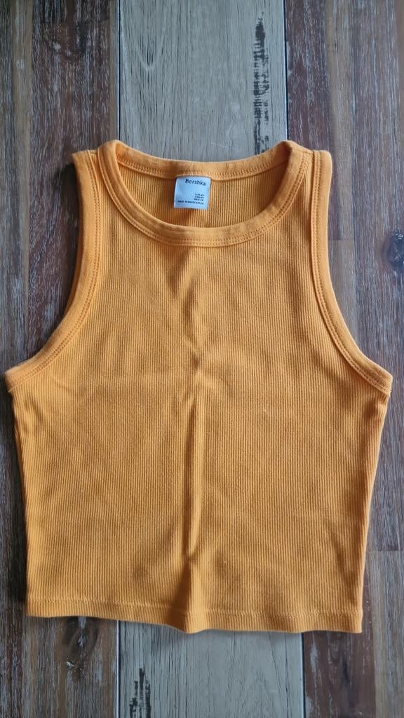 Top sans manche Bershka XS, Oranje, Zo goed als nieuw, Zonder mouw, Maat 34 (XS) of kleiner