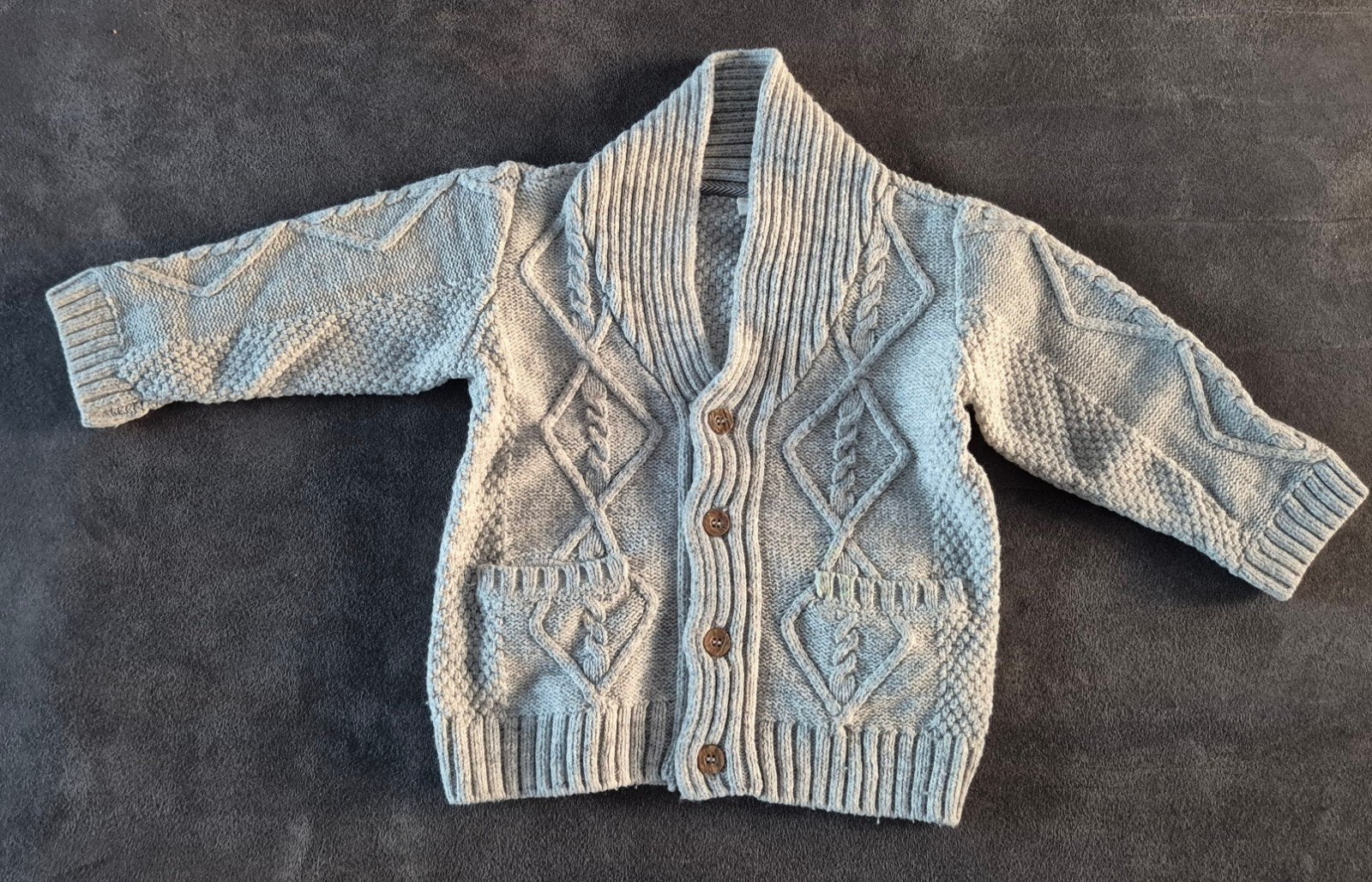 Nette lichtgrijze gebreide vest - Maat 86, Kinderen en Baby's, Babykleding | Maat 86, Truitje of Vestje, H&M, Ophalen of Verzenden