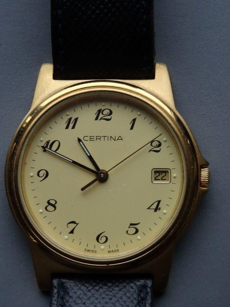 montre certina +boite, Enlèvement ou Envoi, Utilisé, Montre-bracelet, Cuir