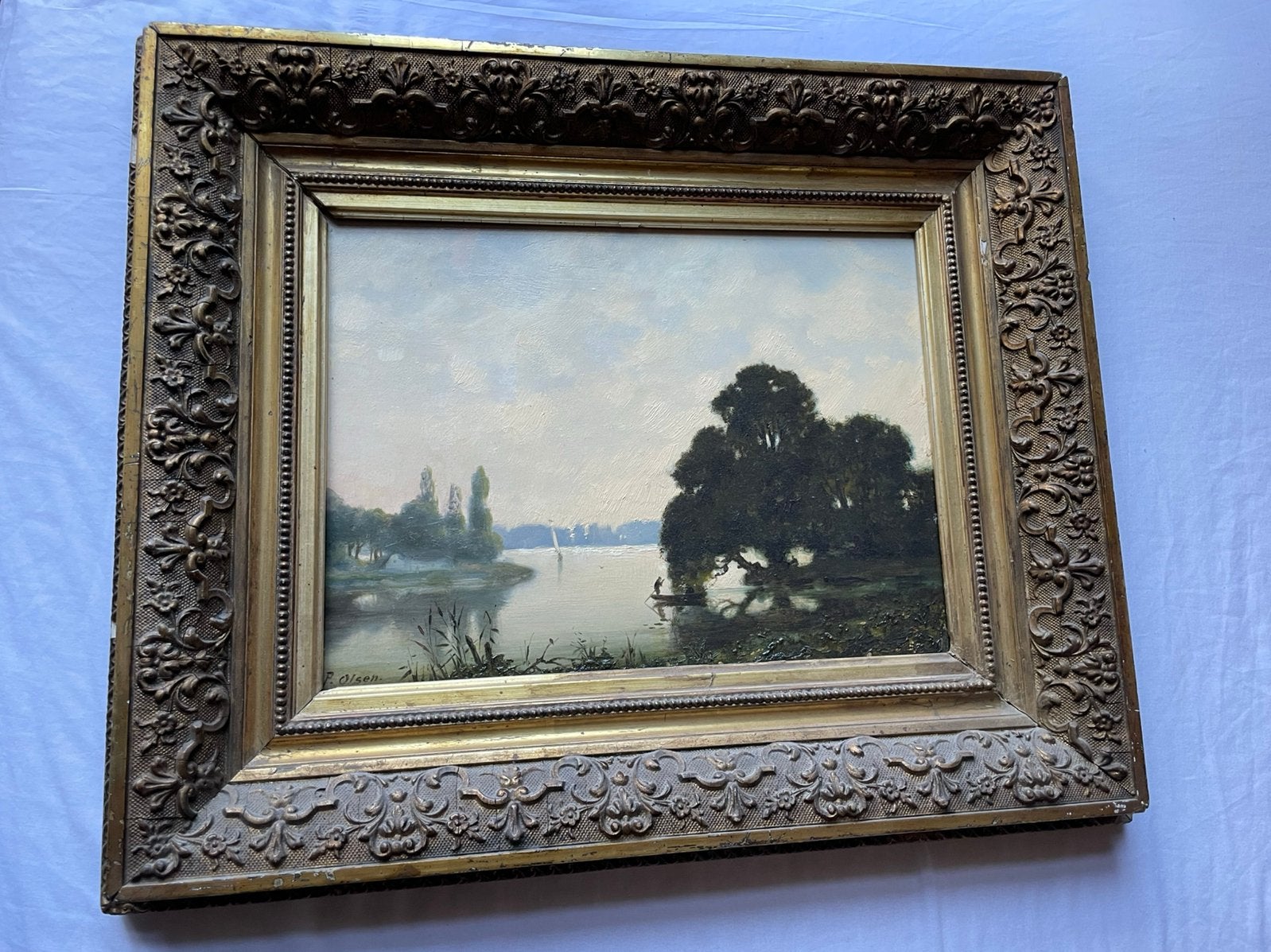Bootje op vijver, Antiek en Kunst, Ophalen