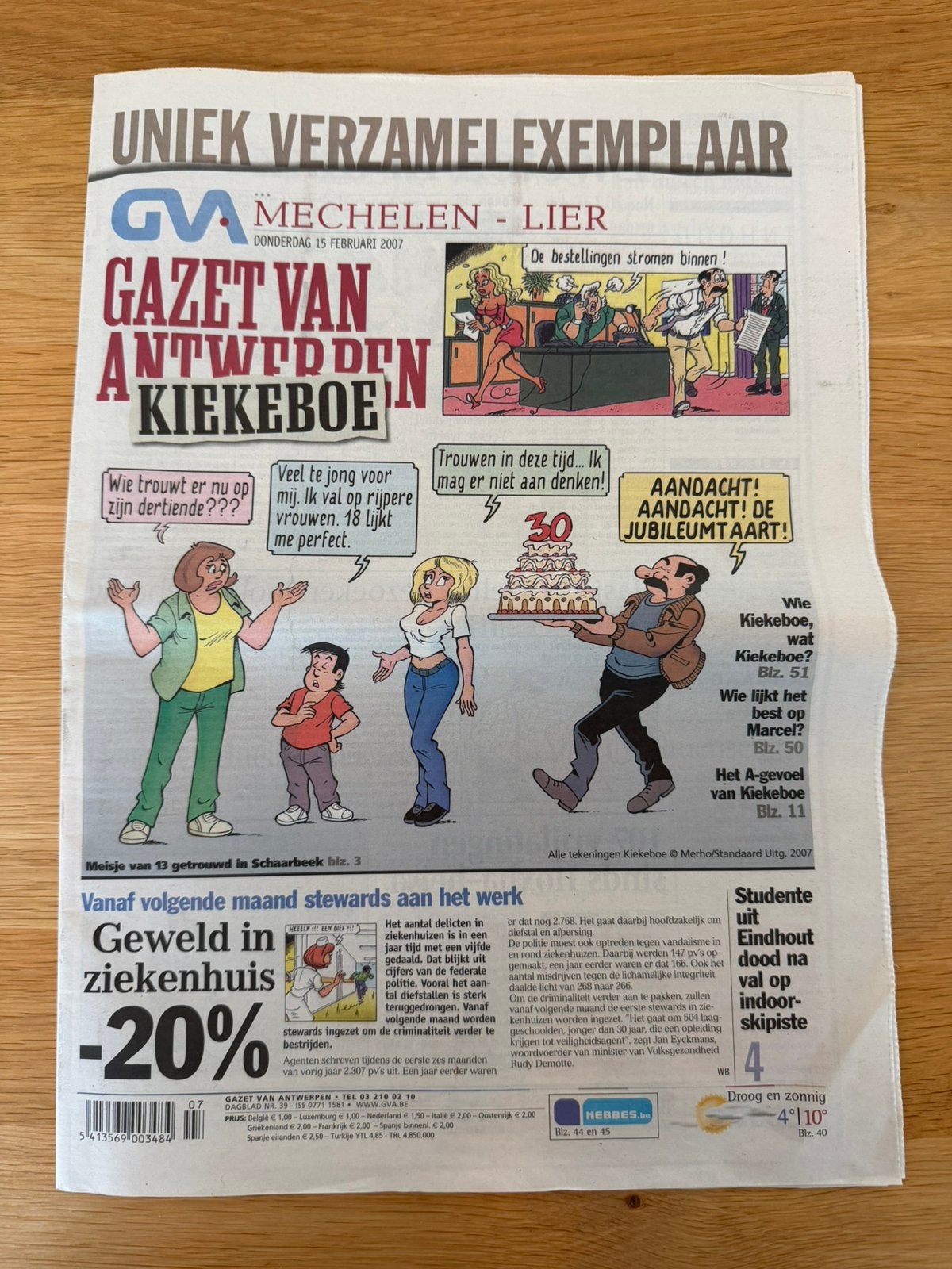 Prints special - De Kiekeboes - krant GVA - boekjes - flyers, Boeken, Ophalen of Verzenden, Gelezen, Krant