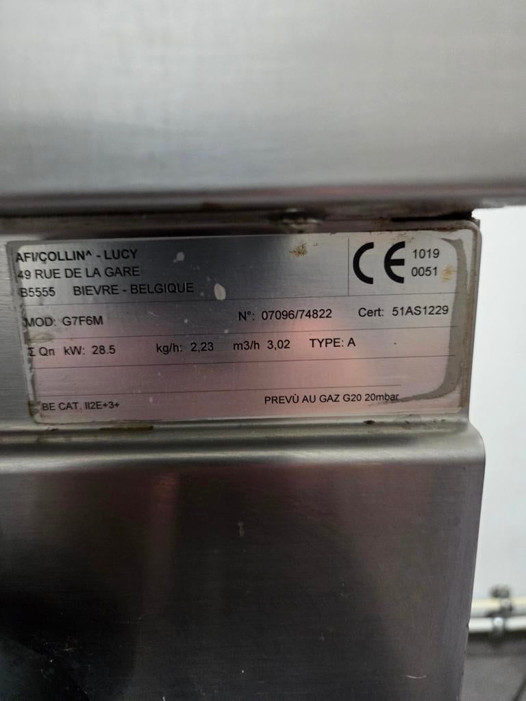 Gasfornuis 6 bekken, Ophalen