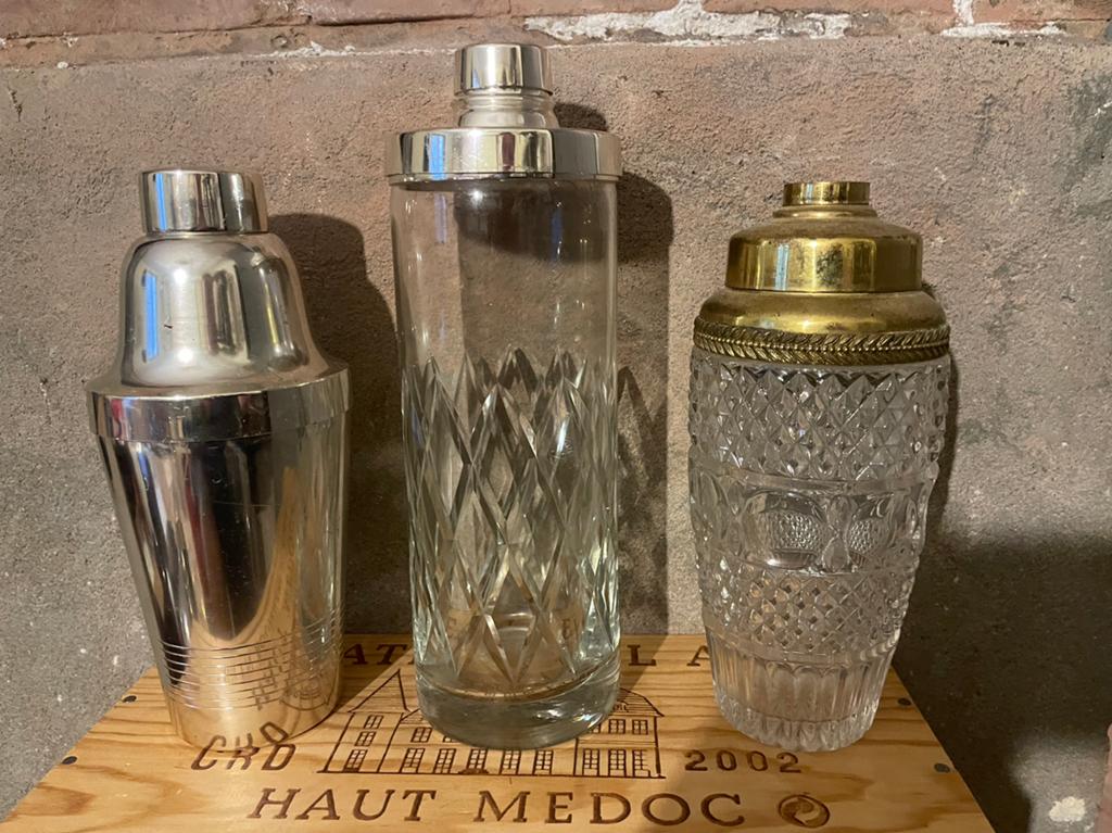 Lot vintage shakers en ijsemmers, Ophalen