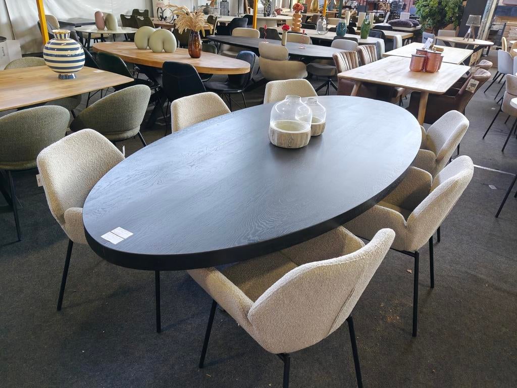Ovale massief eiken eettafel (outlet), Ophalen, Nieuw
