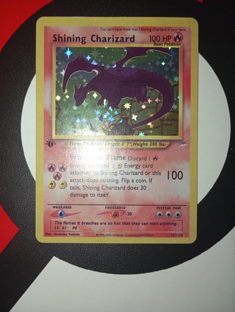 Zelfgemaakte Shining Charizard 1Ste Editie, Hobby en Vrije tijd, Verzamelkaartspellen | Pokémon, Ophalen