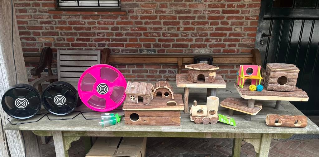 Hamsterkooi accessoires looprad huisjes speeltjes, Ophalen of Verzenden, Gebruikt, Speelgoed
