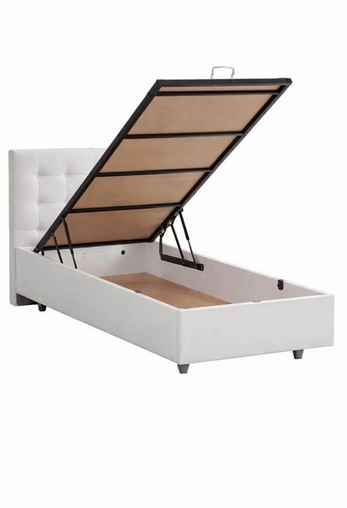Bedbank met opbergbox — 90x200 cm, Ophalen, Zo goed als nieuw, 200 cm