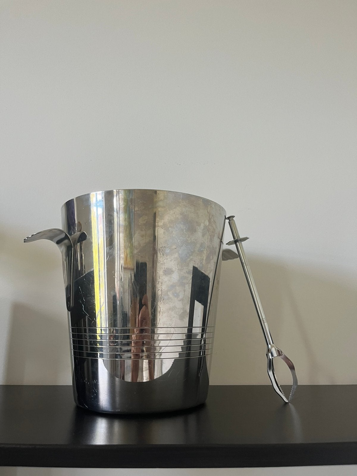 Letang Rémy ijsemmer + ijsblokgrijper 18/10 inox France, Enlèvement ou Envoi, Utilisé, Métal