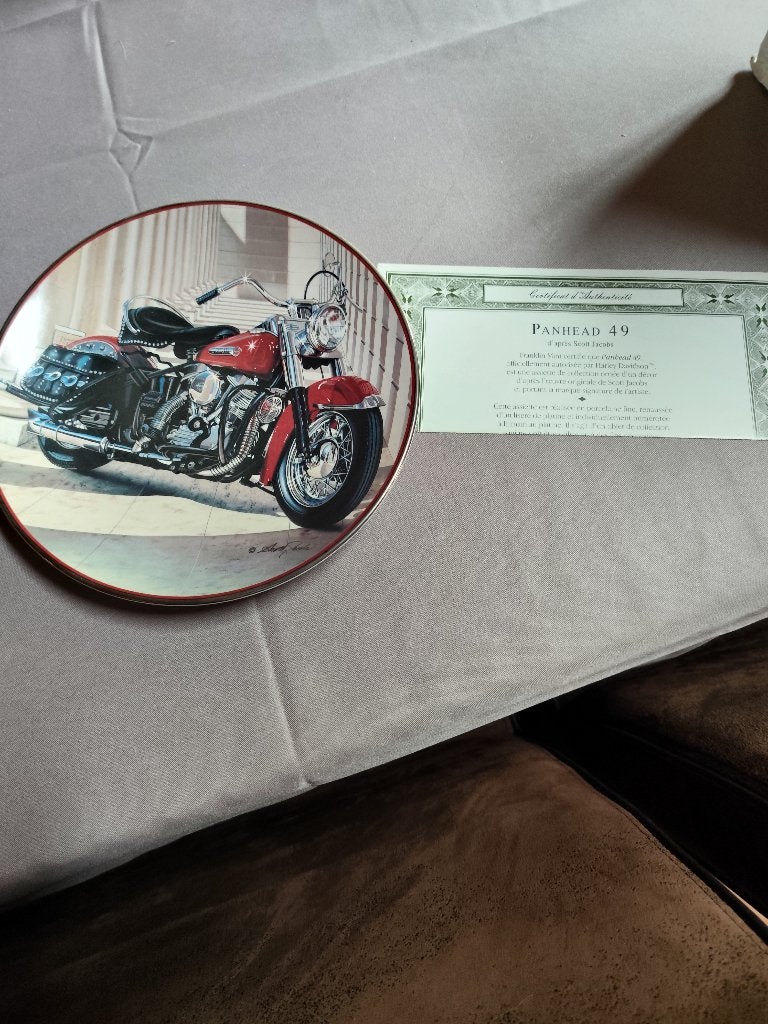 Assiette décorative Harley Davidson Pan head 49, Collections, Enlèvement ou Envoi, Comme neuf