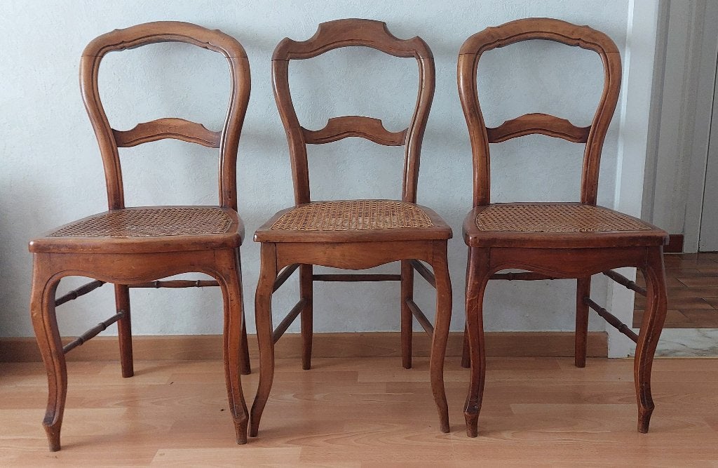 3 Antieke Louis Philippe/Biedermeier stoelen, Antiek en Kunst, Ophalen