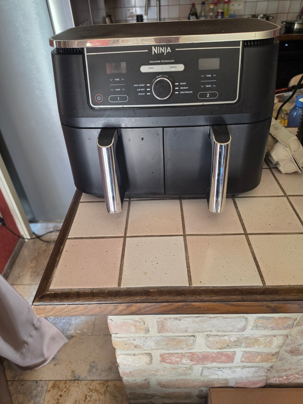 Mooie dubbele ninja airfryer, Enlèvement, Comme neuf, Friteuse à air