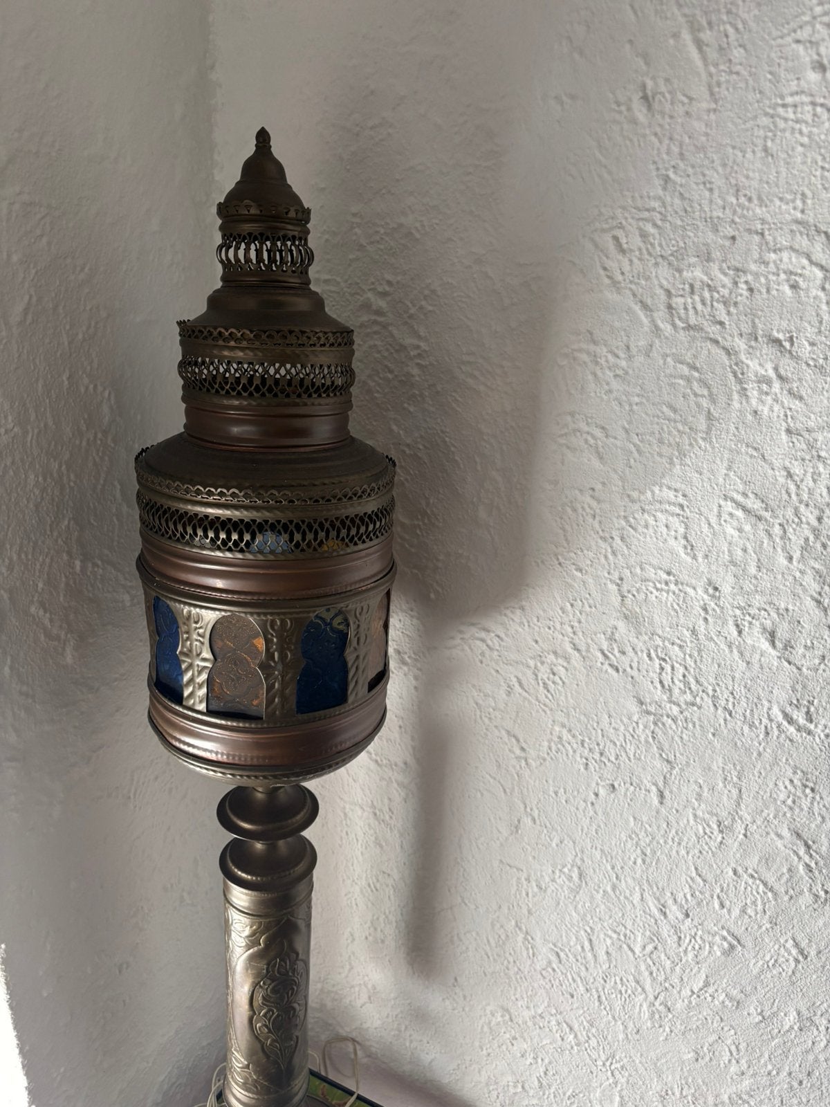 Koperen elektrische lamp, Antiek en Kunst, Ophalen