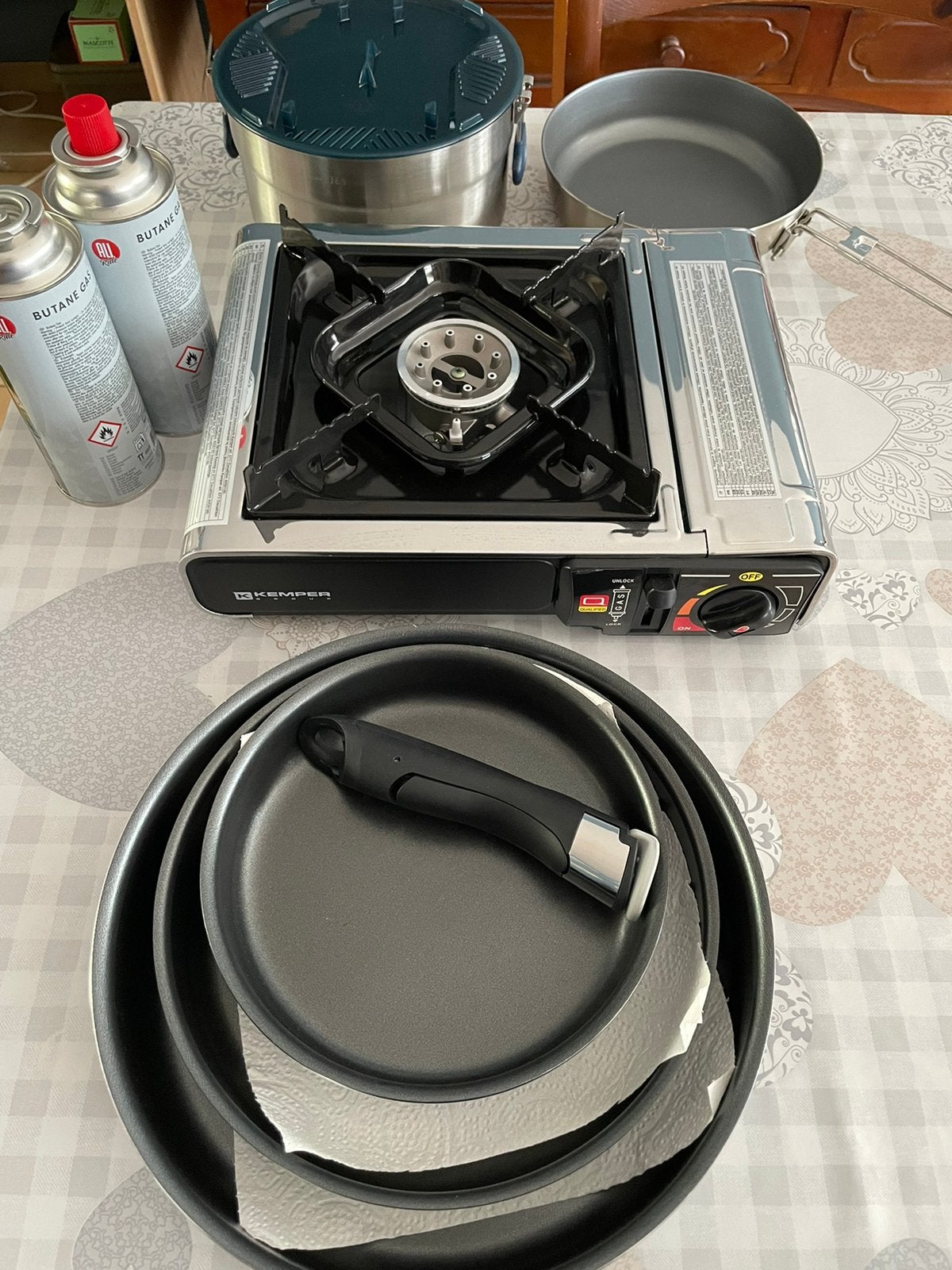 Camping kookplaat Kemper, Elektronische apparatuur, Kookplaten, Ophalen, Zo goed als nieuw, Gas