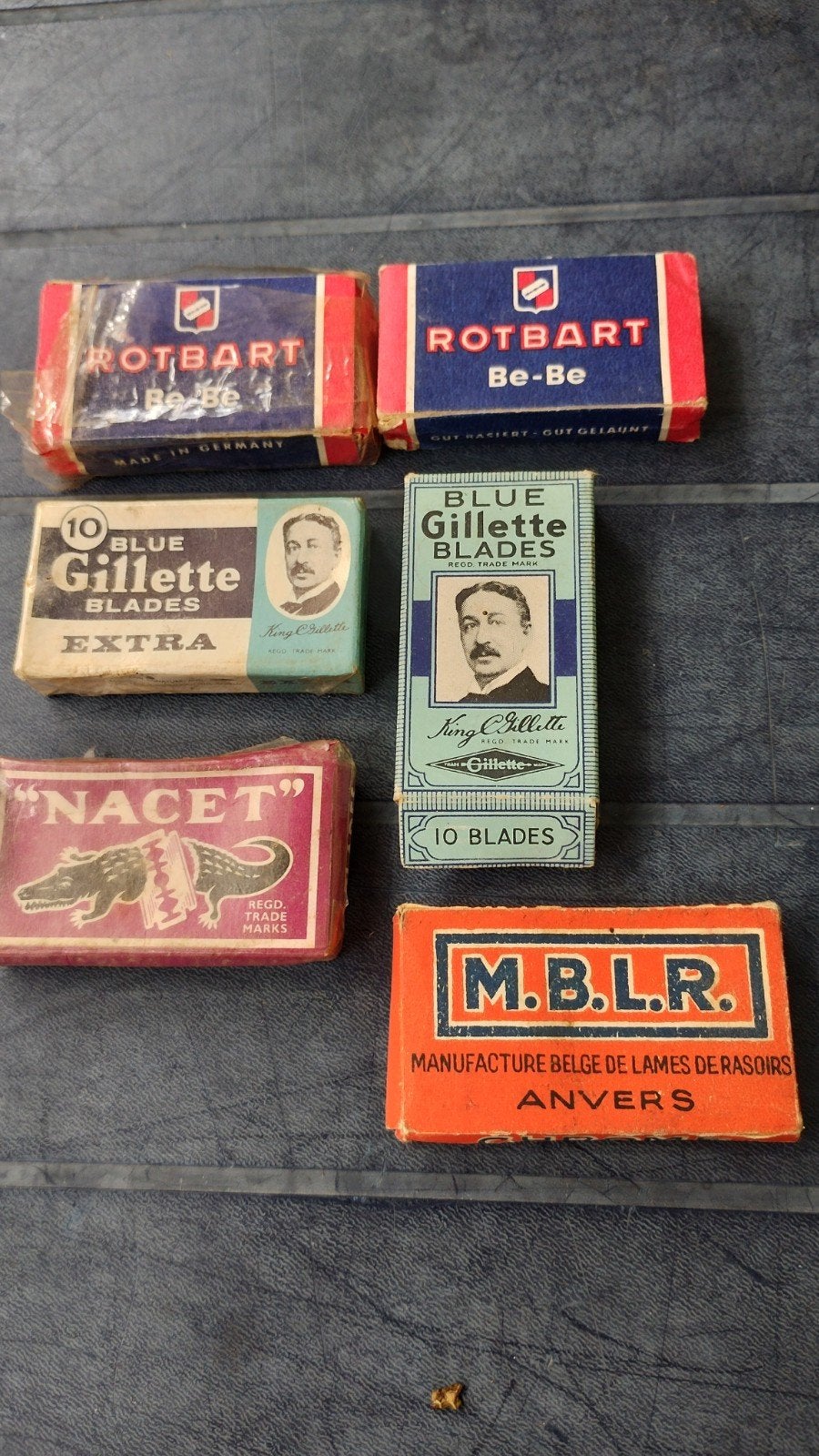 vintage scheermesjes Gillette. MBLR, Rotbart, Nacet, Antiek en Kunst, Ophalen of Verzenden