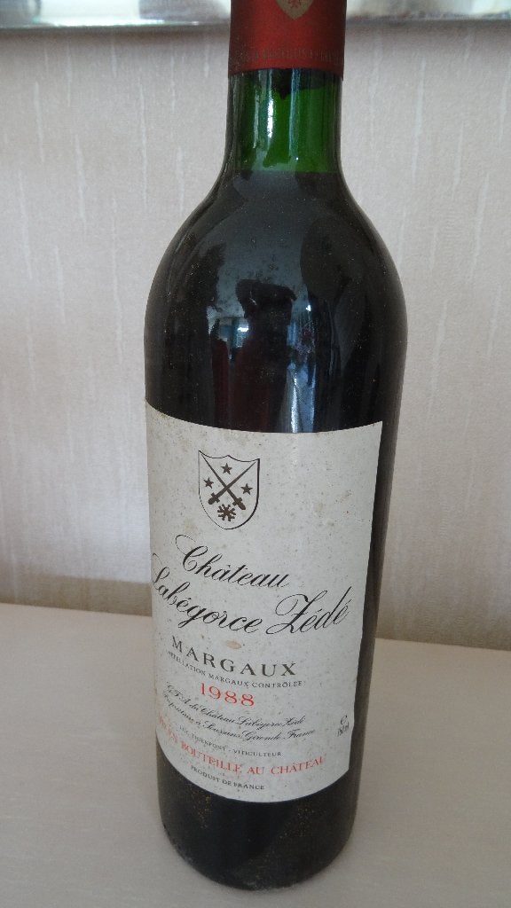 CHÂTEAU MARGAUX LABEGORCE ZEDE1988, Collections, Pleine, Comme neuf, Enlèvement, Vin rouge