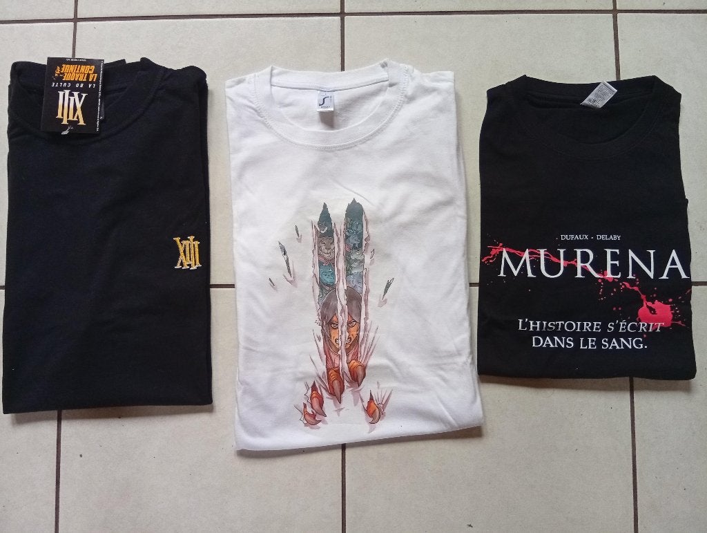 3 t-shirt BD : XIII / Klaw / Murena - Etat neuf., Envoi, Autres personnages, Neuf, Ustensile