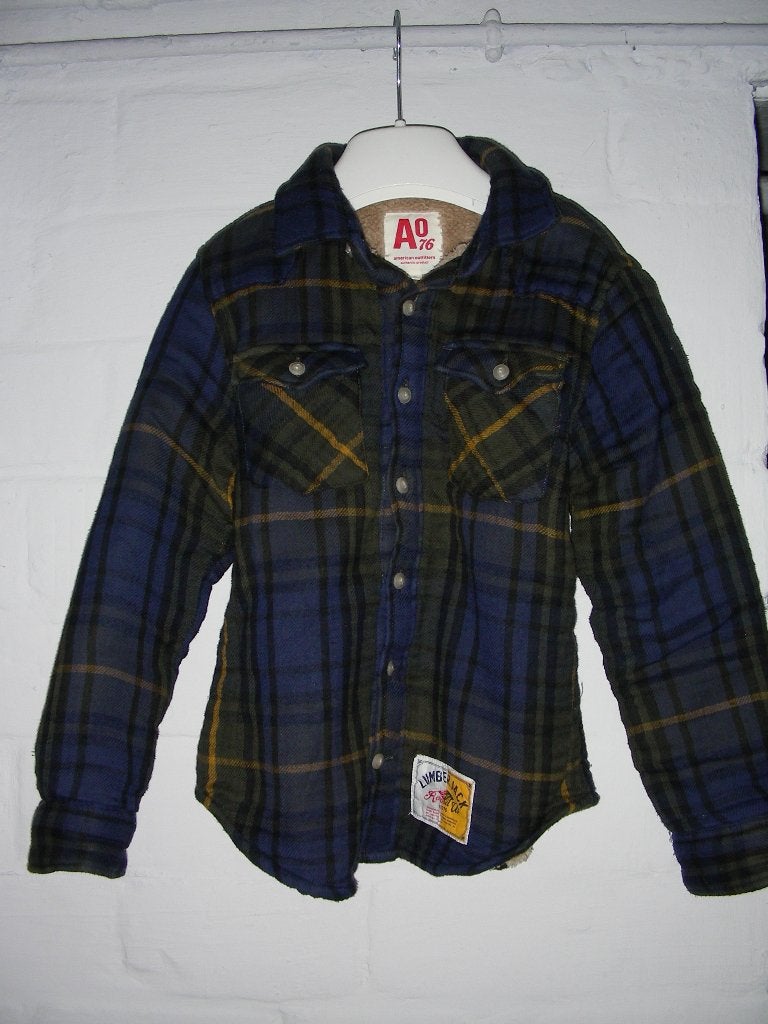 Warm geruit hemd/vest, AO76 American Outfitters, 128, 8 jr, Trui of Vest, AO76 American Outfitters, Ophalen of Verzenden, Zo goed als nieuw