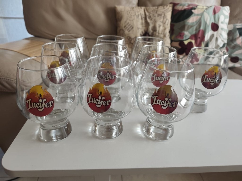 Lucifer glazen 10 stuks, Verzamelen, Ophalen of Verzenden, Gebruikt, Bierglas